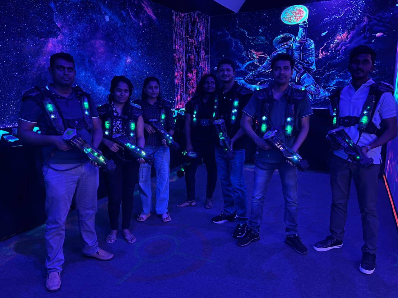 JRC Software team laser tag event at OGF, January 2025